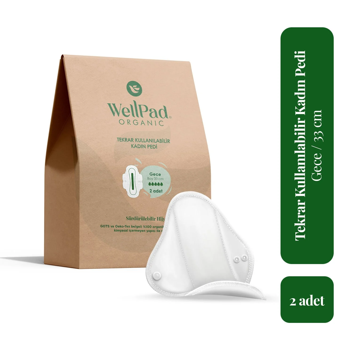 WellPad Tekrar Kullanılabilir Ped Gece